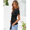 imageANRABESS Womens Tops Summer Short Sleeve Crewneck Tie Waist Shirts Dressy Casual Blouse Tee 2026 Business Work Trendy ClothesBlack