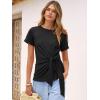 imageANRABESS Womens Tops Summer Short Sleeve Crewneck Tie Waist Shirts Dressy Casual Blouse Tee 2026 Business Work Trendy ClothesBlack