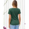 imageANRABESS Womens Tops Summer Short Sleeve Crewneck Tie Waist Shirts Dressy Casual Blouse Tee 2026 Business Work Trendy ClothesForest Green