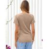 imageANRABESS Womens Tops Summer Short Sleeve Crewneck Tie Waist Shirts Dressy Casual Blouse Tee 2026 Business Work Trendy ClothesLight Tan