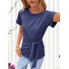 imageANRABESS Womens Tops Summer Short Sleeve Crewneck Tie Waist Shirts Dressy Casual Blouse Tee 2026 Business Work Trendy ClothesNavy Blue