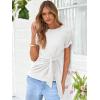 imageANRABESS Womens Tops Summer Short Sleeve Crewneck Tie Waist Shirts Dressy Casual Blouse Tee 2026 Business Work Trendy ClothesWhite
