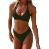 imageANRABESS Bikini Sets for Women Two Piece Swimsuits Sexy V Neck Halter String Bathing Suit 2026 Summer Beach SwimwearArmy Green