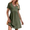imageANRABESS Summer Dresses for Women 2026 Casual Short Sleeve V Neck Spring Dress Beach Vacation Clothes Cruise Resort Outfits Army Green Large