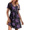 imageANRABESS Summer Dresses for Women 2026 Casual Short Sleeve V Neck Spring Dress Beach Vacation Clothes Cruise Resort OutfitsBlack Purple Floral