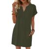 imageANRABESS Summer Dresses for Women Casual V Neck Short Sleeve Mini Tshirt Dress 2026 Loose Fit Beach Vacation Shift SundressArmy Green