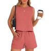 imageANRABESS Two Piece Sets for Women Summer Casual Sleeveless Tank Top Matching Shorts Lounge Sets Pajamas 2026 Trendy ClothesOrange Red