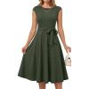 imageANRABESS Women Cap Sleeve Cocktail Party Semi Formal Midi Dress 2026 Summer Spring ALine Swing Wedding Guest Vintage DressesArmy Green