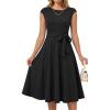 imageANRABESS Women Cap Sleeve Cocktail Party Semi Formal Midi Dress 2026 Summer Spring ALine Swing Wedding Guest Vintage DressesBlack