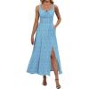 imageANRABESS Women Summer Casual Floral Printed Square Neck Sleeveless Straps Elastic Waist Slit Beach Vacation Maxi DressBlue