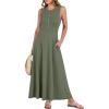 imageANRABESS Women Summer Casual Sleeveless Maxi Sundress Button Fit amp Flare ALine Flowy Long Dresses 2026 Beach OutfitsArmy Green