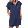 imageANRABESS Women Summer Shirt Dress Casual Short Sleeve Henley Neck Mini Shift Tunic Dresses 2026 Beach Vacation Cruise ClothesNavy Blue