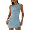 imageANRABESS Women Swimsuits Cover Up Slim Crochet Swimwear Summer Tank Little Dress Bathing Suit Vacation Beach Clothes OutfitsSky