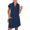 imageANRABESS Womens 2026 Summer Collared V Neck Tshirt Dress Casual Cap Sleeve Spring Mini Vacation Dresses with PocketsNavy Blue