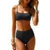 imageANRABESS Womens High Waisted Bikini Sets 2 Piece Swimsuits Cute Lace Square Neck Modest Bathing Suit 2026Black
