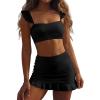 imageANRABESS Womens High Waisted Bikini Skirt Set Built in Buttom Two Piece Swimsuits 2026 Summer Beach Bathing Suit SwimwearBlack