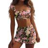imageANRABESS Womens High Waisted Bikini Skirt Set Built in Buttom Two Piece Swimsuits 2026 Summer Beach Bathing Suit SwimwearBlack Multi Floral