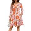 imageANRABESS Womens Long Sleeve Wrap Dress Floral Flowy ALine Casual Work Spring Vacation Short DressesChrysanthemum Floral