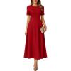 imageANRABESS Womens Summer Maxi Dresses Casual Short Sleeve Elegant Classy Vintage 2026 Spring Flowy Cocktail Dress 80s OutfitRed