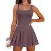 imageANRABESS Womens Tennis Athletic Pleated Summer Mini Dress 2026 Golf Workout Build in Shorts Casual Romper Short SundressPurple Brown