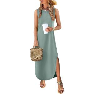 imageANRABESS Women Summer Casual Maxi Sundress Sleeveless Loose Split 2026 Trendy Tank Shirt Long Dress Beach Vacation ClothesLight Green