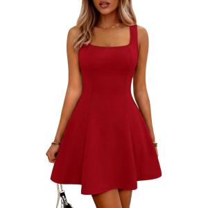 imageANRABESS Women Summer Sleeveless Square Neck Cocktail Dress 2026 ALine Casual Formal Beach Vacation Party Mini DressRed