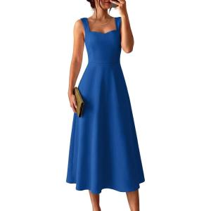 imageANRABESS Womens Sweetheart Neck Sleeveless Midi Dress 2026 Summer Formal Wedding Guest Party Cocktail Dresses with PocketsBlue
