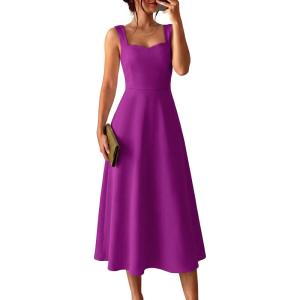 imageANRABESS Womens Sweetheart Neck Sleeveless Midi Dress 2026 Summer Formal Wedding Guest Party Cocktail Dresses with PocketsPurple