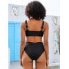 imageANRABESS Bathing Suit for Women Tummy Control Bikini Set 2026 Beach Front Ruched Mid Waist Swimsuit with Adjustable StrapsBlack