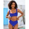 imageANRABESS Bathing Suit for Women Tummy Control Bikini Set 2026 Beach Front Ruched Mid Waist Swimsuit with Adjustable StrapsRoyal Blue