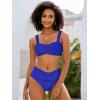 imageANRABESS Bathing Suit for Women Tummy Control Bikini Set 2026 Beach Front Ruched Mid Waist Swimsuit with Adjustable StrapsRoyal Blue