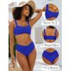 imageANRABESS Bathing Suit for Women Tummy Control Bikini Set 2026 Beach Front Ruched Mid Waist Swimsuit with Adjustable StrapsRoyal Blue
