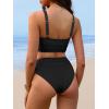 imageANRABESS Bikini Sets for Women Summer 2026 High Waisted 2 Piece Bathing Suit Tummy Control Swimsuit Color Block SwimwearBlack