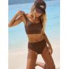 imageANRABESS Bikini Sets for Women Summer 2026 High Waisted 2 Piece Bathing Suit Tummy Control Swimsuit Color Block SwimwearBrown