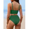 imageANRABESS Bikini Sets for Women Summer 2026 High Waisted 2 Piece Bathing Suit Tummy Control Swimsuit Color Block SwimwearGreen