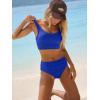 imageANRABESS Bikini Sets for Women Summer 2026 High Waisted 2 Piece Bathing Suit Tummy Control Swimsuit Color Block SwimwearRoyal Blue
