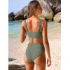 imageANRABESS Bikini Sets for Women Summer High Waisted 2 Piece Bathing Suit Ribbed Tie Knot Swimsuit 2026 Beach Vacation SwimwearArmy Green