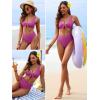 imageANRABESS Bikini Sets for Women Summer High Waisted 2 Piece Bathing Suit Ribbed Tie Knot Swimsuit 2026 Beach Vacation SwimwearHot Pink