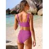imageANRABESS Bikini Sets for Women Summer High Waisted 2 Piece Bathing Suit Ribbed Tie Knot Swimsuit 2026 Beach Vacation SwimwearHot Pink
