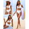 imageANRABESS Bikini Sets for Women Summer High Waisted 2 Piece Bathing Suit Ribbed Tie Knot Swimsuit 2026 Beach Vacation SwimwearWhite