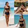imageANRABESS Bikini Sets for Women Two Piece Swimsuit Cutout String Ruched High Waisted Bathing Suits Summer 2026 Beach SwimwearBlack