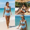 imageANRABESS Bikini Sets for Women Two Piece Swimsuit Cutout String Ruched High Waisted Bathing Suits Summer 2026 Beach SwimwearLight Blue