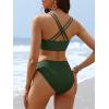 imageANRABESS Bikini Sets for Women V Neck Criss Cross Two Piece Swimsuit Sexy Cutout Bathing Suit 2026 Beach Vacation SwimwearArmy Green