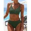 imageANRABESS Bikini Sets for Women V Neck Criss Cross Two Piece Swimsuit Sexy Cutout Bathing Suit 2026 Beach Vacation SwimwearArmy Green