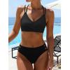 imageANRABESS Bikini Sets for Women V Neck Criss Cross Two Piece Swimsuit Sexy Cutout Bathing Suit 2026 Beach Vacation SwimwearBlack