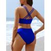 imageANRABESS Bikini Sets for Women V Neck Criss Cross Two Piece Swimsuit Sexy Cutout Bathing Suit 2026 Beach Vacation SwimwearDark Royal Blue