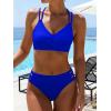 imageANRABESS Bikini Sets for Women V Neck Criss Cross Two Piece Swimsuit Sexy Cutout Bathing Suit 2026 Beach Vacation SwimwearDark Royal Blue
