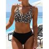 imageANRABESS Bikini Sets for Women V Neck Criss Cross Two Piece Swimsuit Sexy Cutout Bathing Suit 2026 Beach Vacation SwimwearLeopard Black