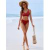 imageANRABESS Bikini Sets for Women V Neck Criss Cross Two Piece Swimsuit Sexy Cutout Bathing Suit 2026 Beach Vacation SwimwearRed