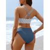 imageANRABESS Bikini Sets for Women V Neck Criss Cross Two Piece Swimsuit Sexy Cutout Bathing Suit 2026 Beach Vacation SwimwearStripe Blue